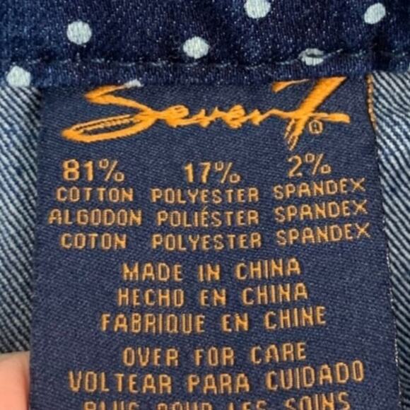 Seven7 Polka Dot Blue and White Denim Jean Shorts Size‎ 10 - Picture 6 of 7